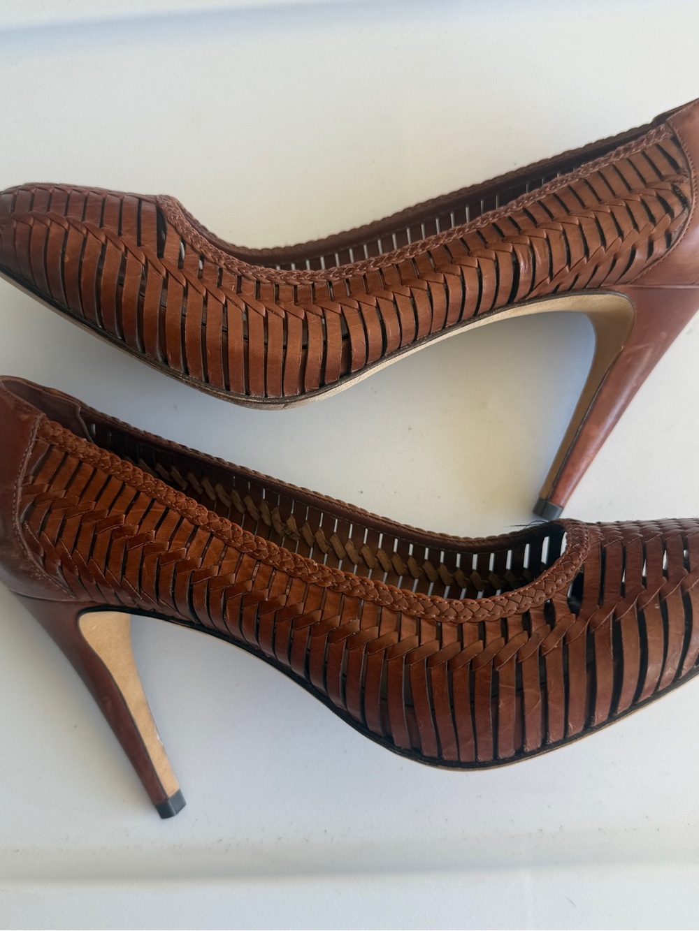 Cole Haan x Nike Collab Woven Leather Brown Women's Pump 8.5B - Vintage